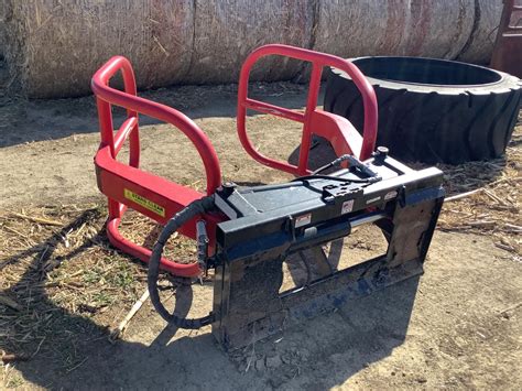 skid steer bale squeeze|bale grabber for skid steer.